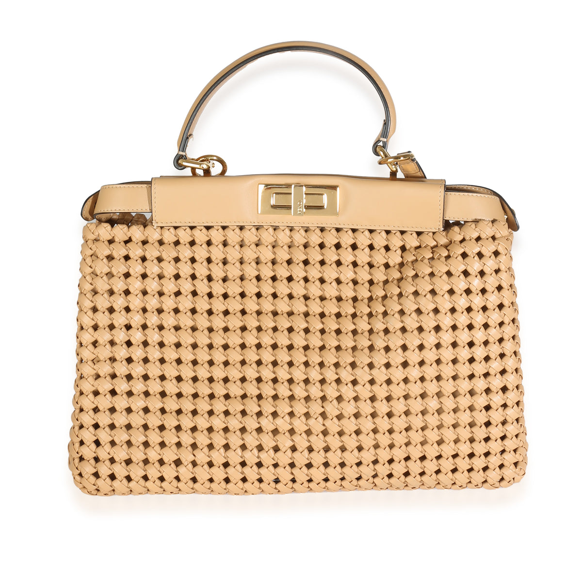 Beige Nappa Matisse Intreccio Medium Peekaboo Iconic Satchel