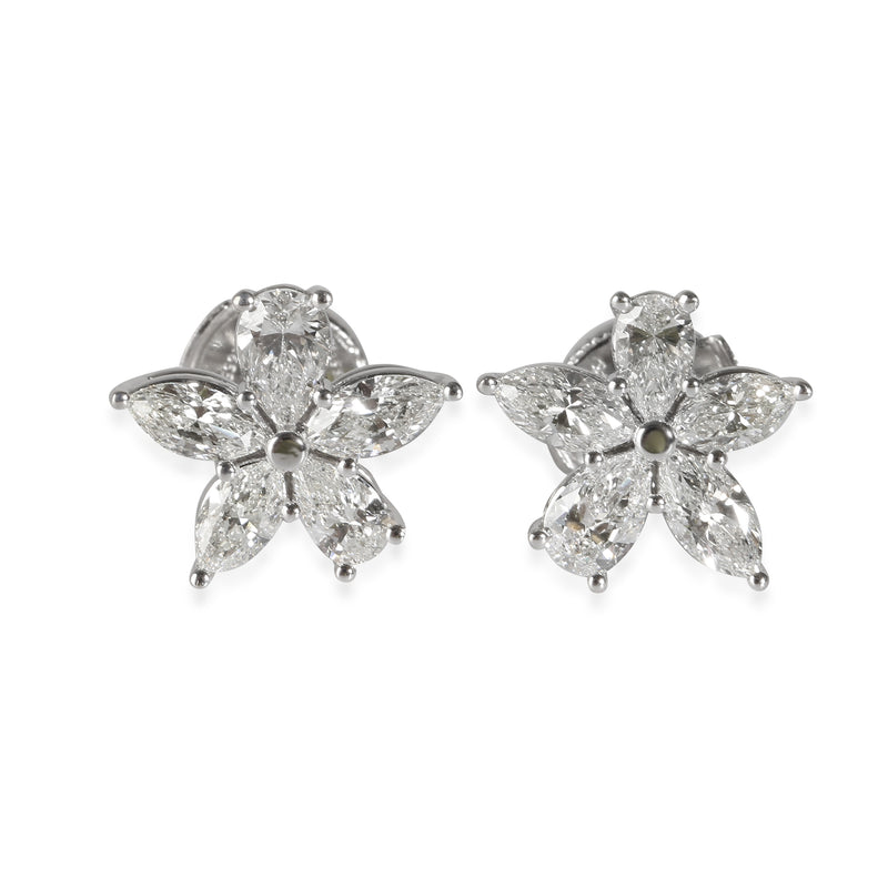 Victoria Earrings in  Platinum 1.77 CTW