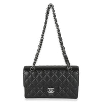 Black Quilted Caviar Small Classic Double Flap Bag