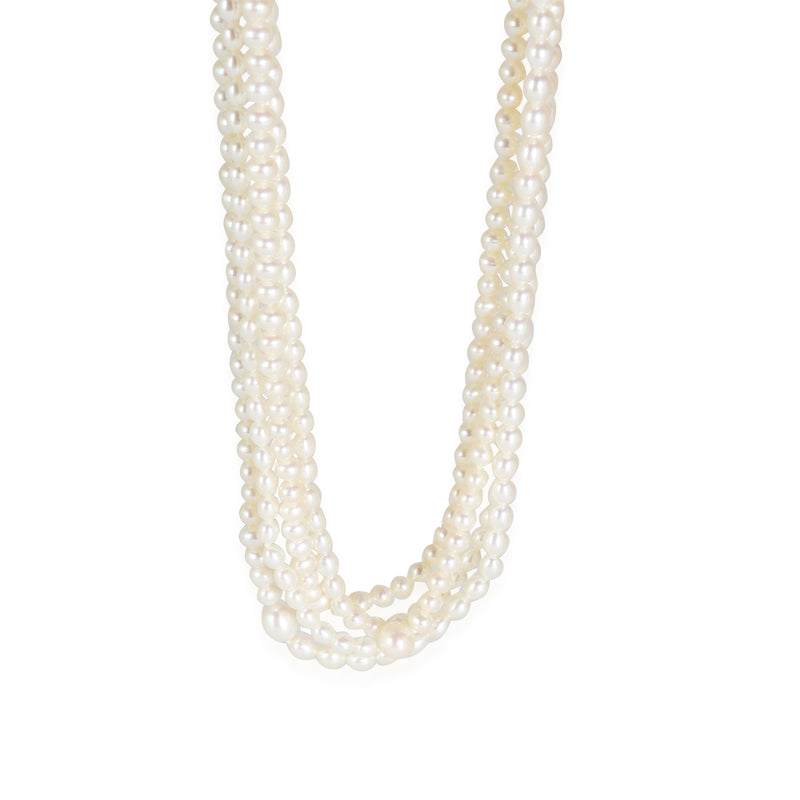 Ziegfeld Fresh Water Pearl Necklace 18K White Gold clasp