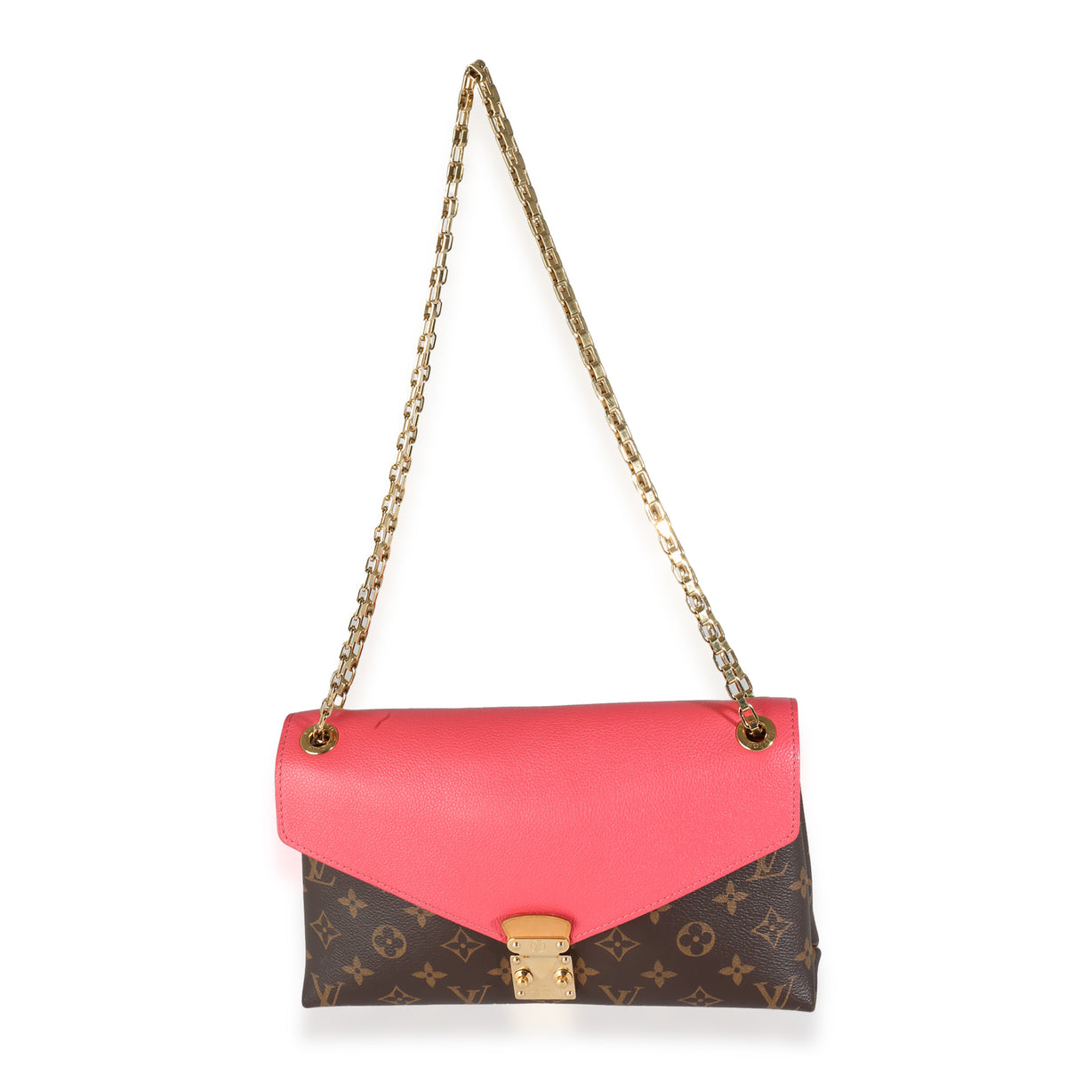 Rose Litchi Monogram Canvas Pallas Chain Bag