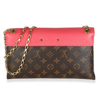 Rose Litchi Monogram Canvas Pallas Chain Bag