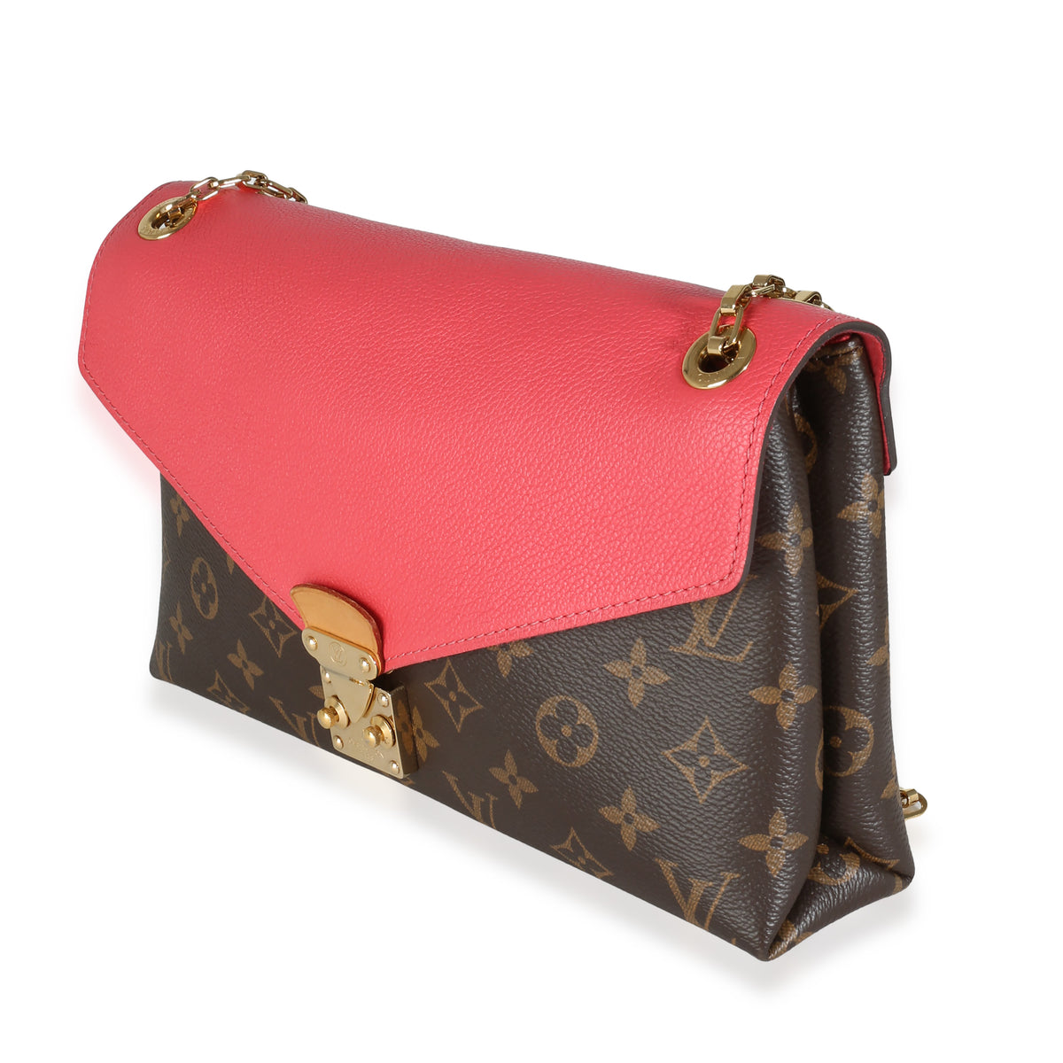 Rose Litchi Monogram Canvas Pallas Chain Bag