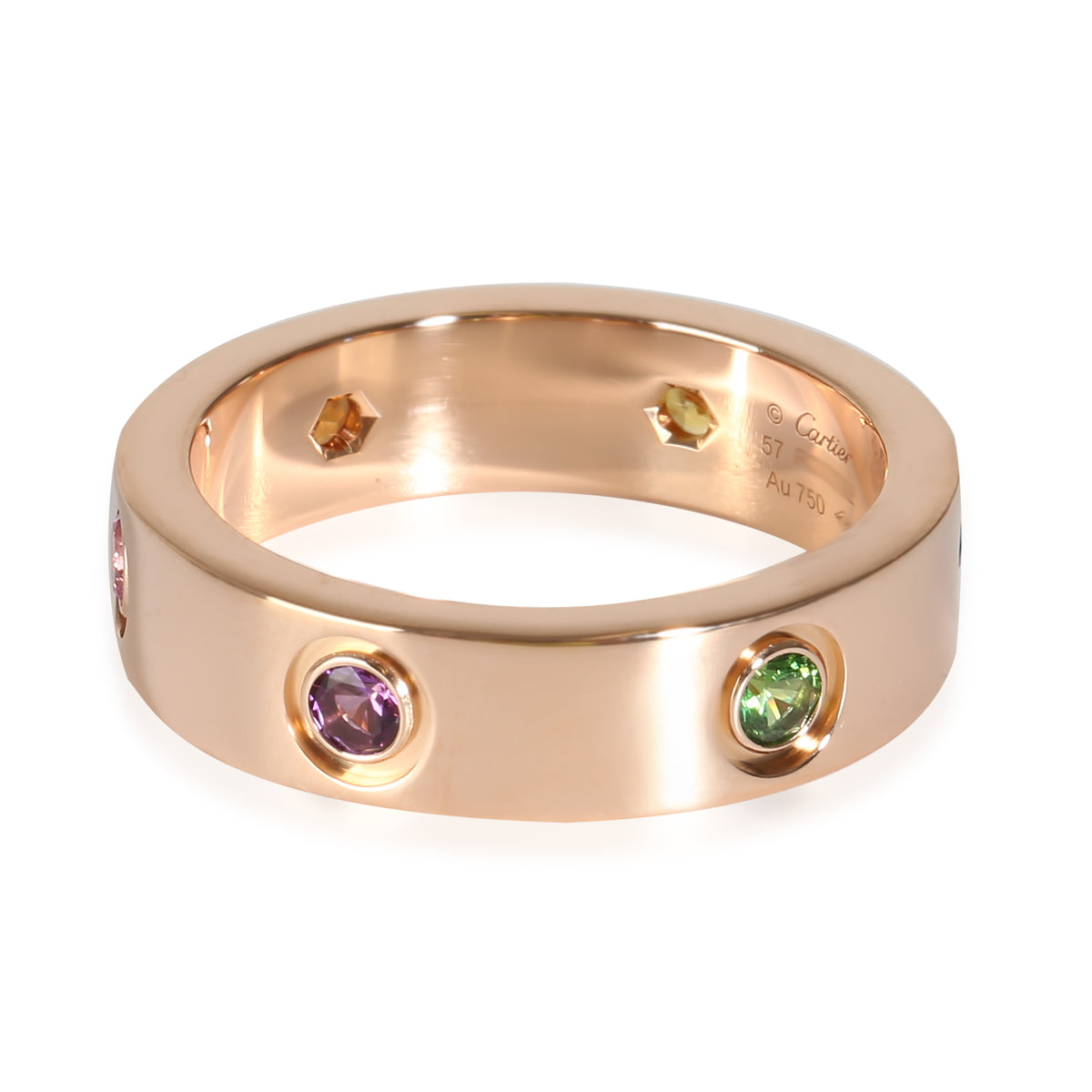 Love Ring With Rainbow Gemstones (Rose Gold)