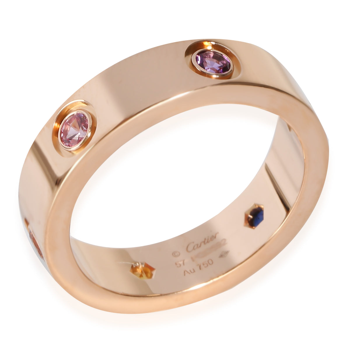 Love Ring With Rainbow Gemstones (Rose Gold)