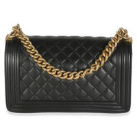 Black Quilted Lambskin Medium Boy Bag