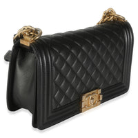 Black Quilted Lambskin Medium Boy Bag