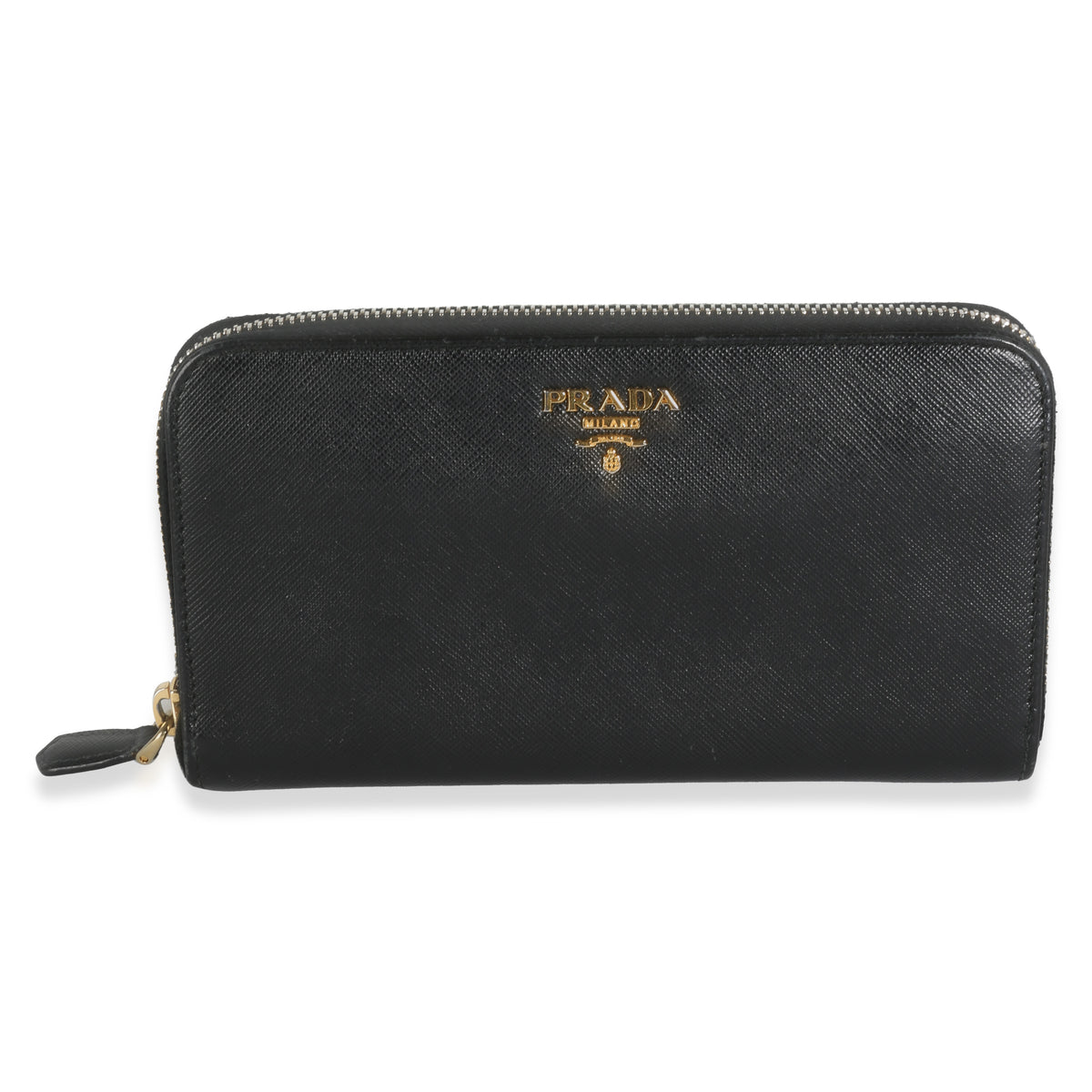 Black Saffiano Large Zip Around Wallet