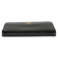 Black Saffiano Large Zip Around Wallet