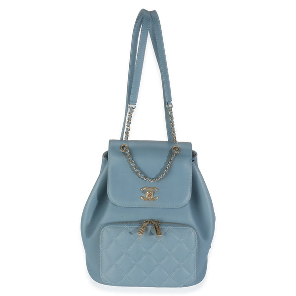 Chanel Blue Quilted Caviar Business Affinity Backpack  display picture 1