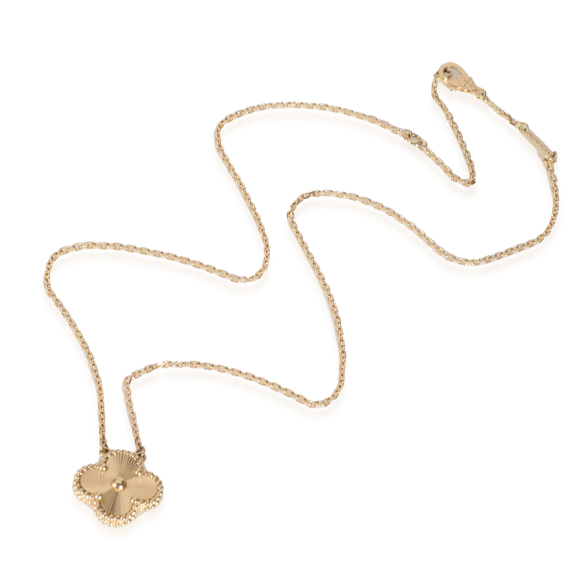 Alhambra Guilloche Pendant in 18k Yellow Gold