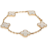 Alhambra Mother Of Pearl Bracelet in 18k Yellow Gold