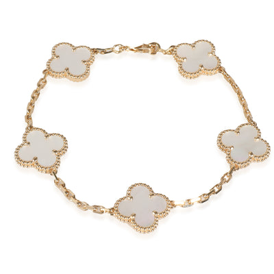 Alhambra Mother Of Pearl Bracelet in 18k Yellow Gold