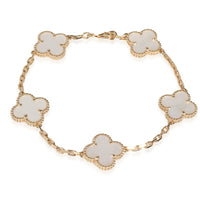 Alhambra Mother Of Pearl Bracelet in 18k Yellow Gold