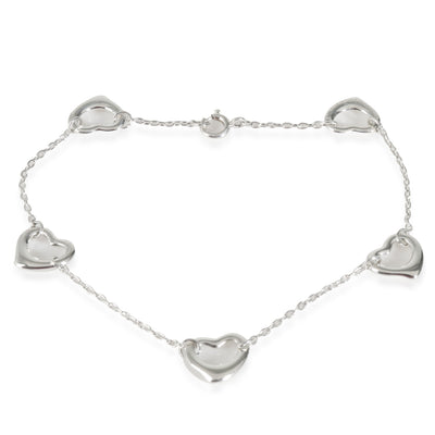 Elsa Peretti Open Heart 5 Station Bracelet in Sterling Silver