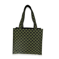 Black Green Jacquard Triangolo Symbole Shopping Tote