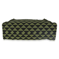 Black Green Jacquard Triangolo Symbole Shopping Tote