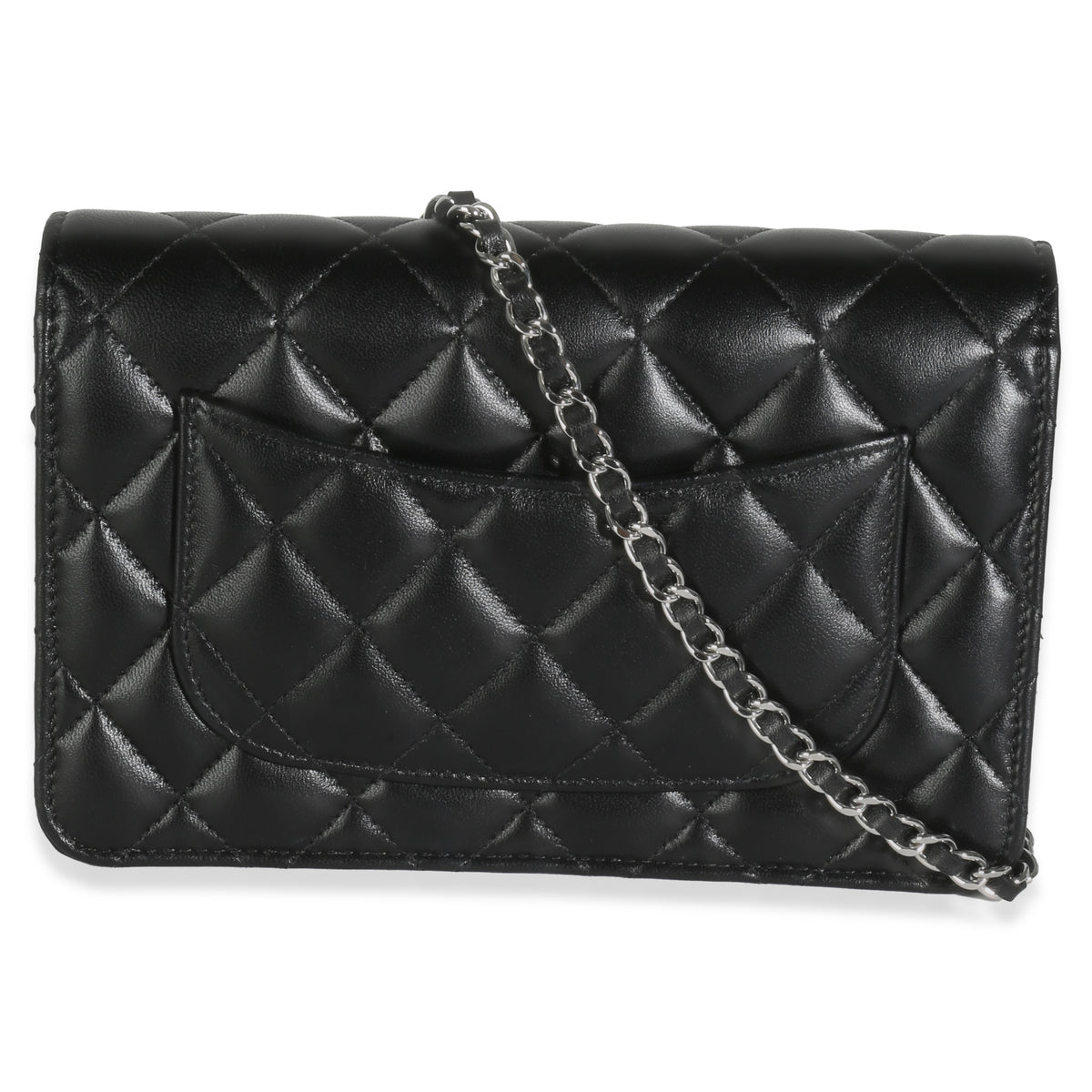 Black Quilted Lambskin Classic Wallet On Chain