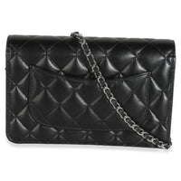 Black Quilted Lambskin Classic Wallet On Chain