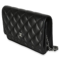 Black Quilted Lambskin Classic Wallet On Chain