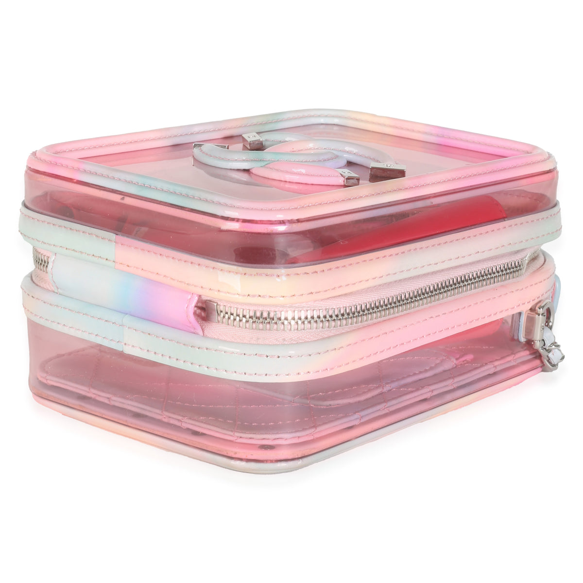 Pink PVC Patent CC North South Filigree Vanity Case