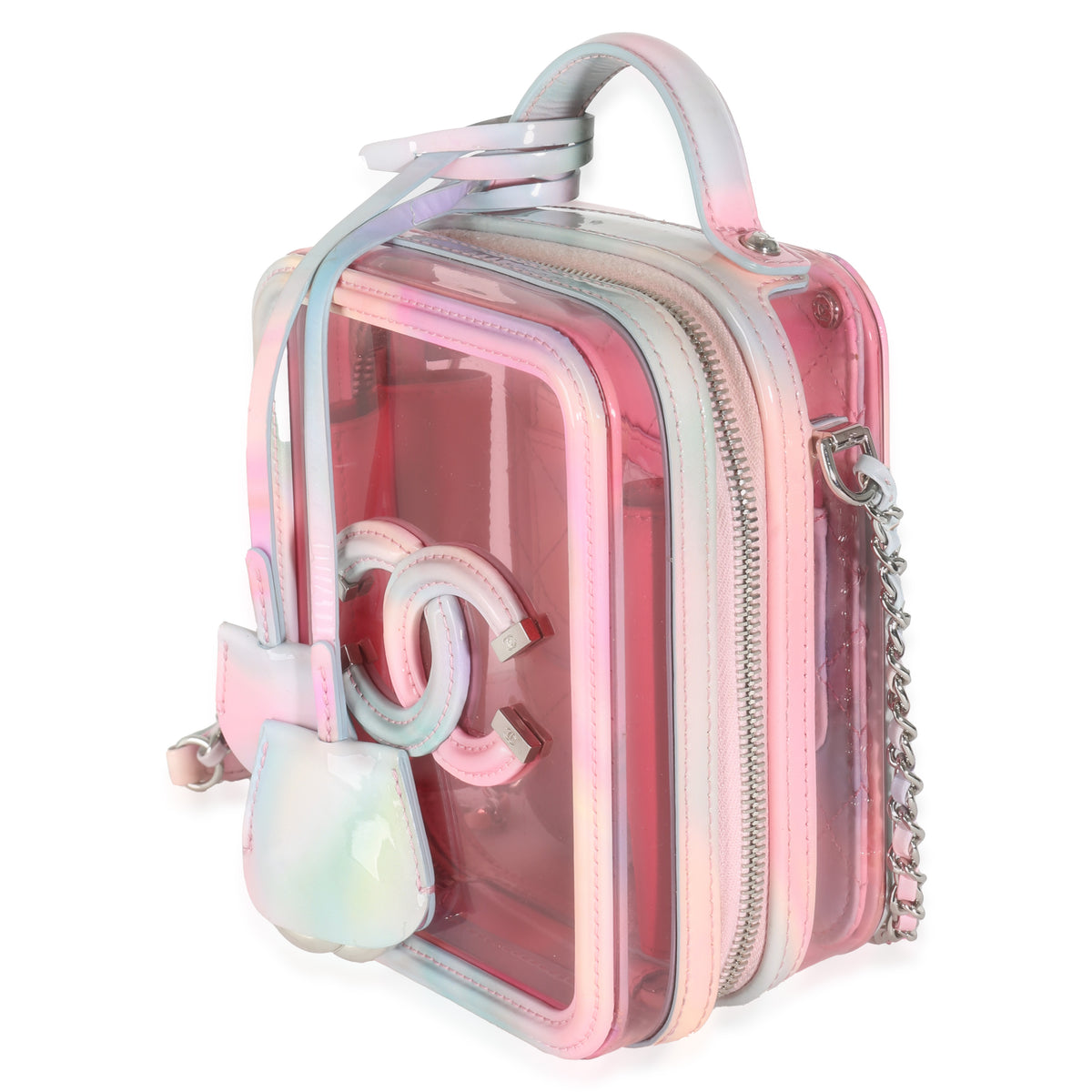 Pink PVC Patent CC North South Filigree Vanity Case