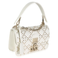 White Lambskin Star Studded Cannage Dioraddict Flap Bag