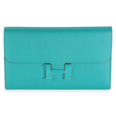 Bleu Paon Epsom Constance Long Wallet