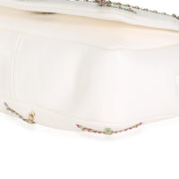 White Lambskin Multicolor Chain Intertwined Small Flap Bag