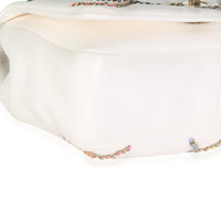 White Lambskin Multicolor Chain Intertwined Small Flap Bag