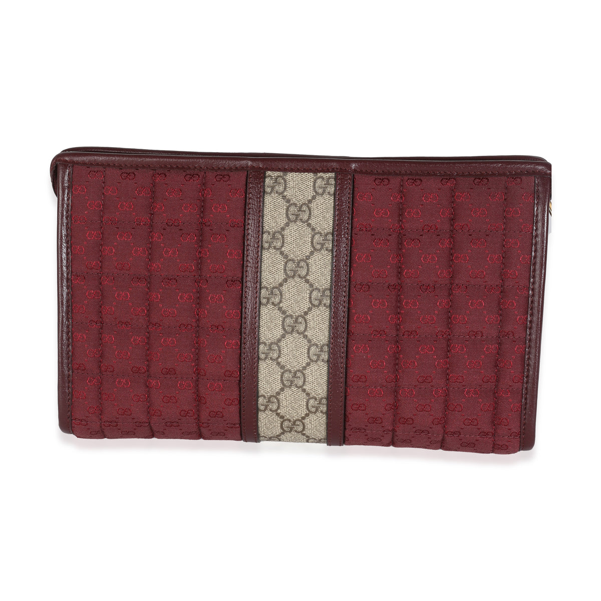 Gucci Burgundy GG Supreme Canvas Microguccissima Canvas Mini Pouch