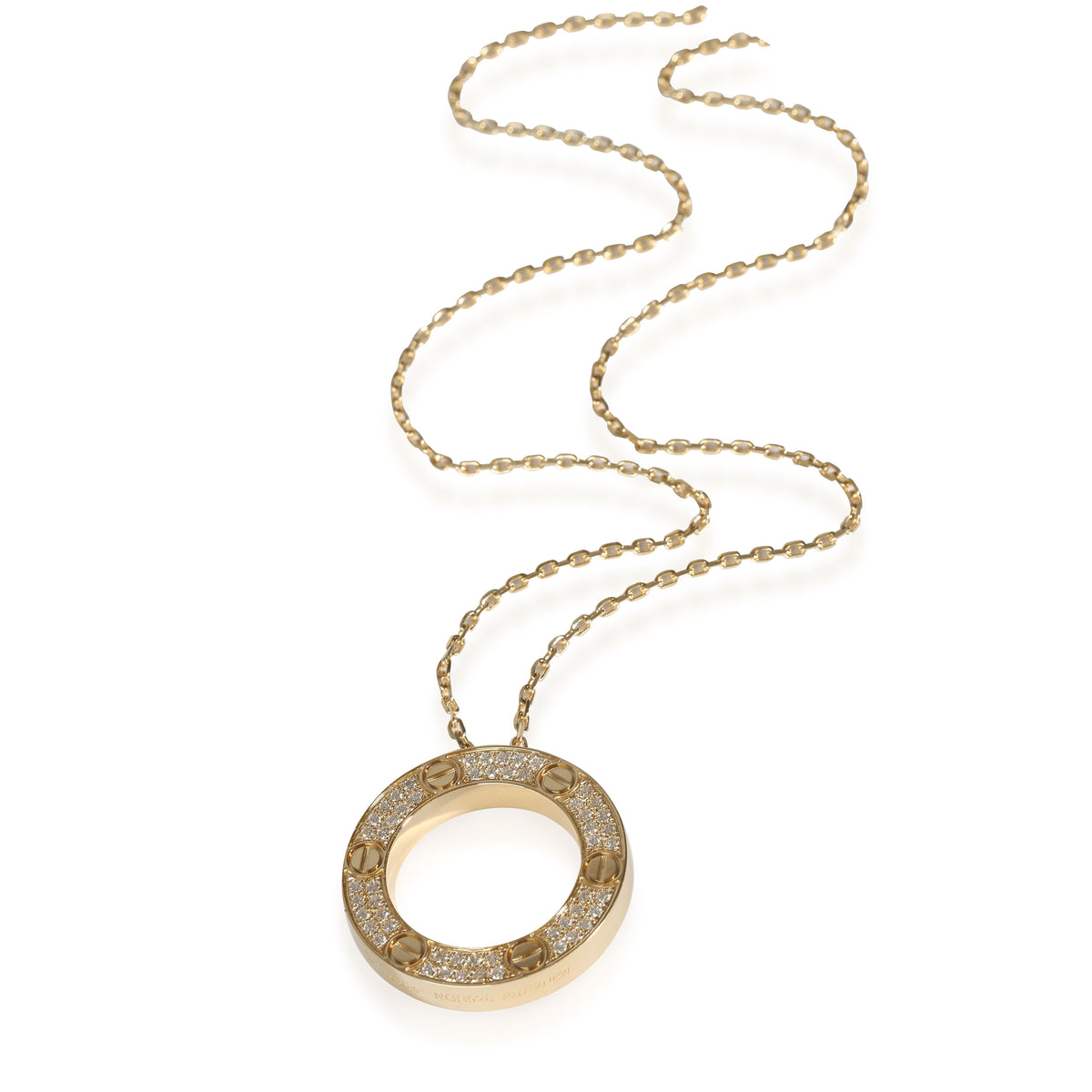 Love Necklace, Diamond Paved (Yellow Gold)