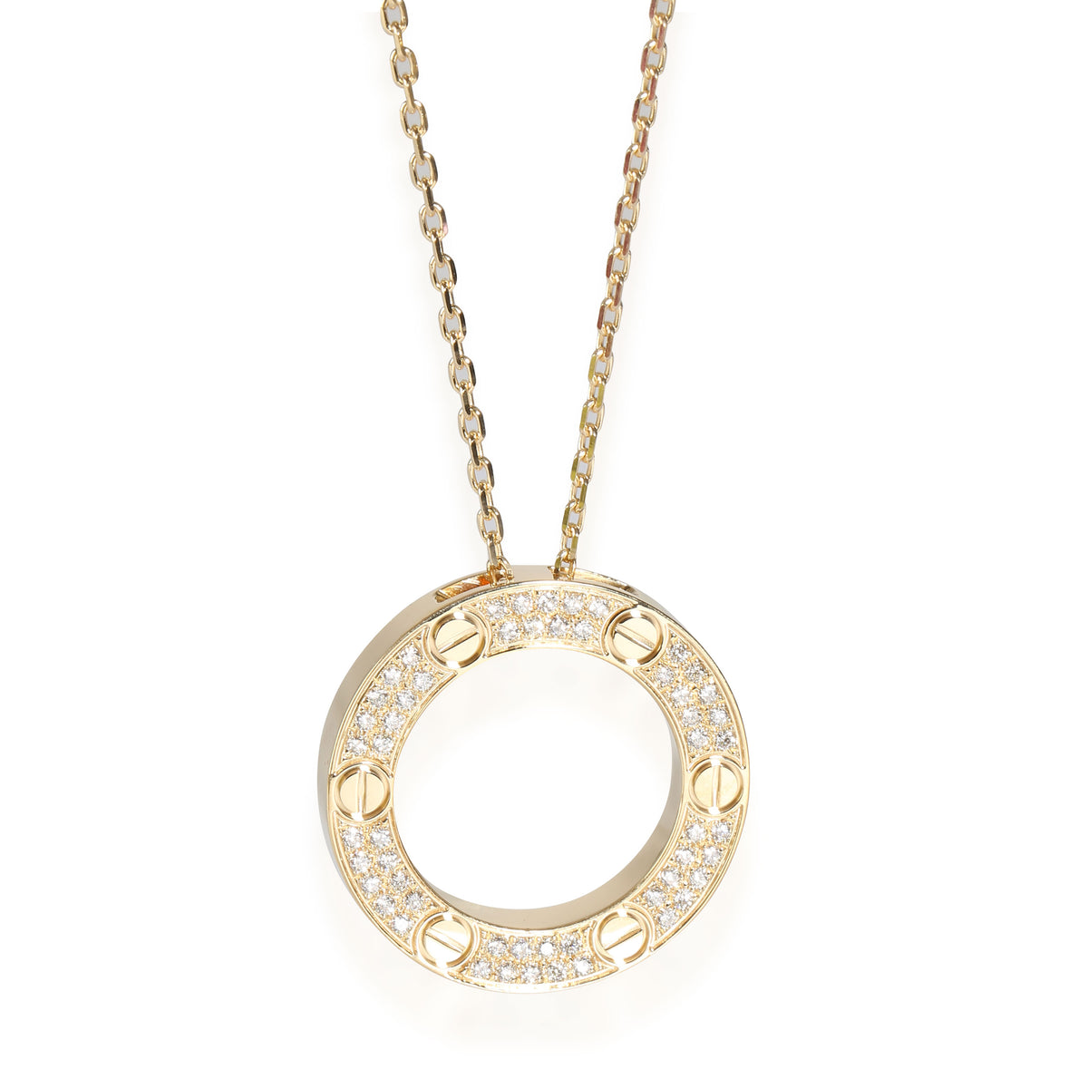 Love Necklace, Diamond Paved (Yellow Gold)