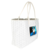 White Goyardine Canvas Bulldog Saint Louis PM