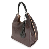 Chocolate Monogram Mahina Carmel Hobo