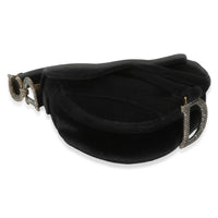 Black Velvet Crystal Mini Saddle Bag