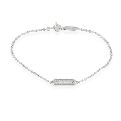 Diamond Tag Chain Bracelet in 18k White Gold 0.08 CTW