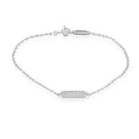 Diamond Tag Chain Bracelet in 18k White Gold 0.08 CTW