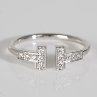 Tiffany T Ring in 18k White Gold 0.13 CTW