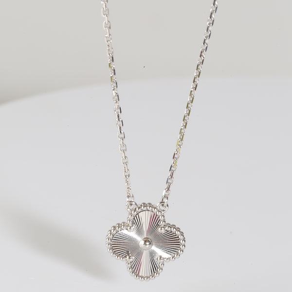White Gold Necklace Van Cleef And Arpels Guilloche Necklace Van
