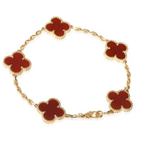 Alhambra Carnelian Bracelet in 18k Yellow Gold