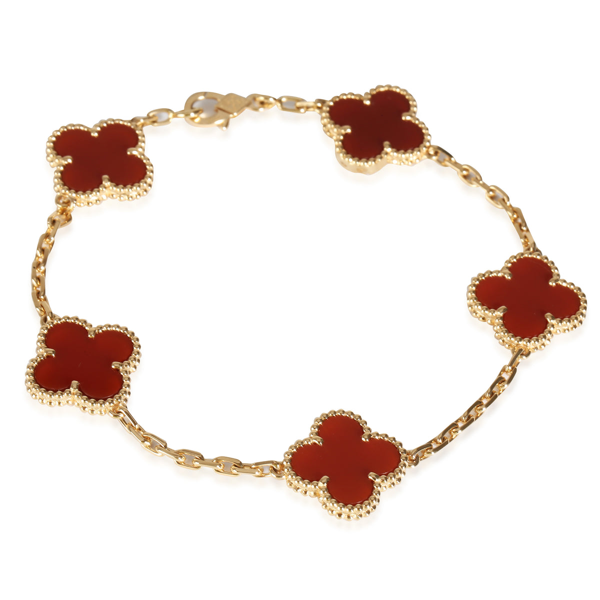 Alhambra Carnelian Bracelet in 18k Yellow Gold