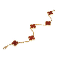 Alhambra Carnelian Bracelet in 18k Yellow Gold