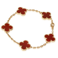 Alhambra Carnelian Bracelet in 18k Yellow Gold