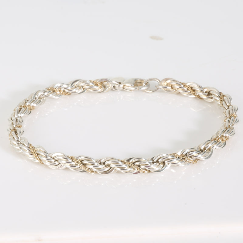 Bracelet in 18k Yellow Gold/Sterling Silver