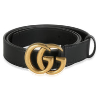 Black Calfskin Double G Belt 90/36