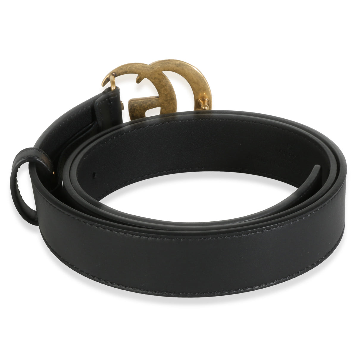 Black Calfskin Double G Belt 90/36