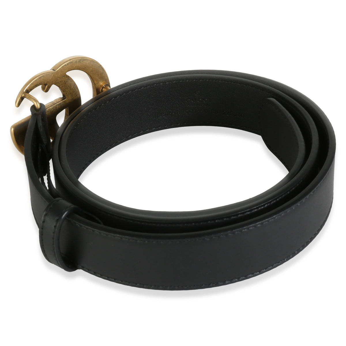 Black Calfskin Double G Belt 90/36