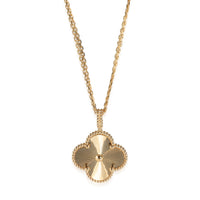 Magic Alhambra Guilloche Necklace in 18K Yellow Gold