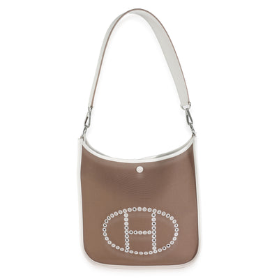 Hermès Etoupe Toile Officier Swift Neo Evelyne 29 PHW Handbag fv